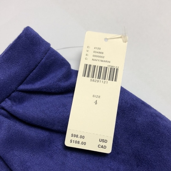 ❤️ 4 ❤️ NWT Anthro Skirt Ruched Asymmetrical Slit Faux Suede​ - Picture 3 of 8